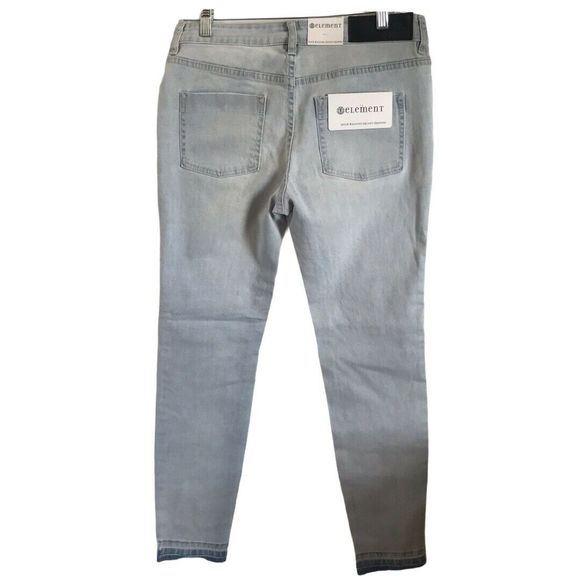 Element High Waist Skinny Cropped Jeans w/Raw Hem - Picture 3 of 13